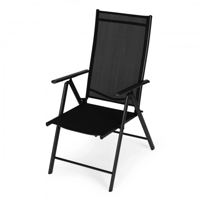 Sæt af 2 foldbare stålhavestole med justerbar rygstøtte ModernHome - sort