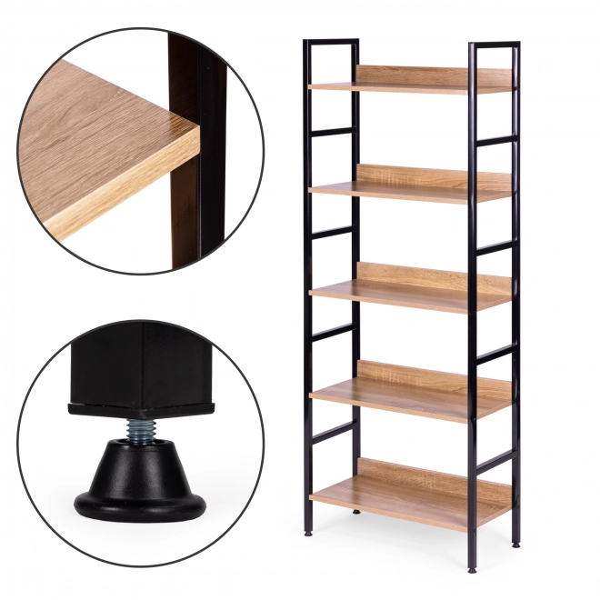 Moderne bogreol med 5 hylder
