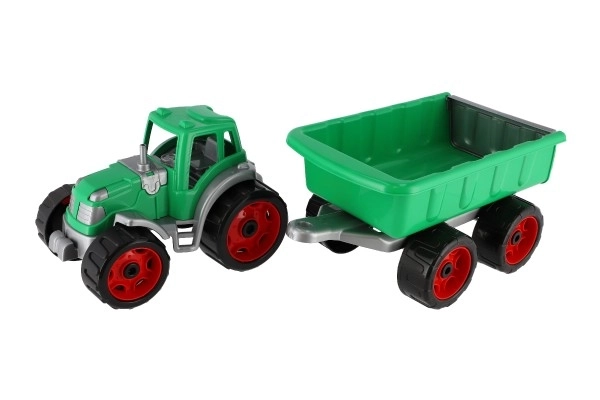 Traktor med anhænger plast 53 cm i fri rullende net