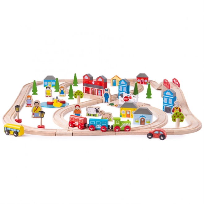 Bigjigs Rail Træjernbane by og landsby 101 dele