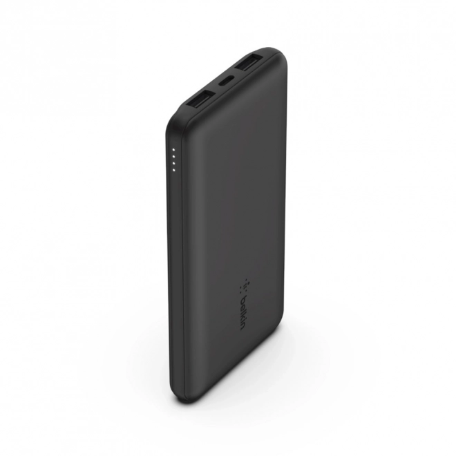 Powerbank 10 000mAh med USB A og C 15W sort