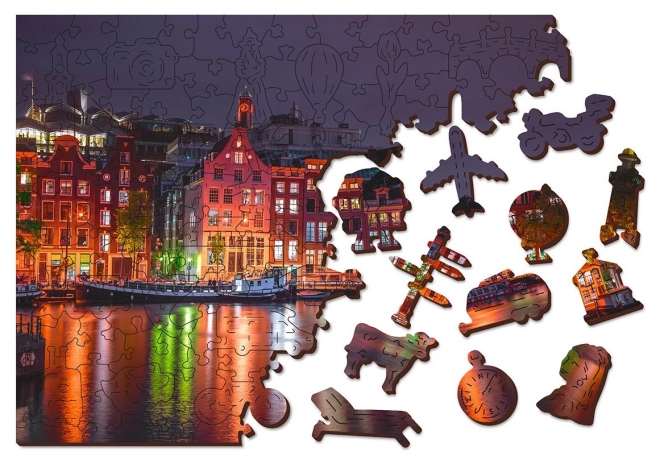 Træpuslespil Nat Amsterdam