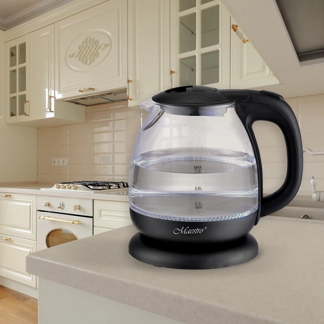 Hurtigkedel 1l 1100W glas MR-055-SORT