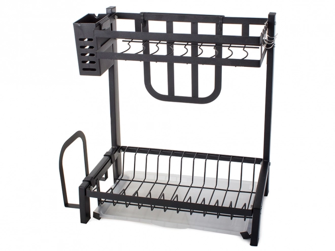 To-etagers sort metal opvaskestativ