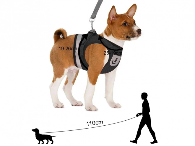 Trykfrit sele til hunde og katte med reflekterende elementer XS