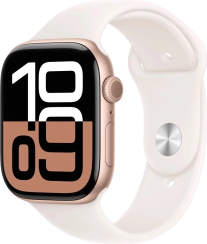 Watch Series 10 GPS 46 mm rosa-guld aluminium med let rosa sportsrem S/M