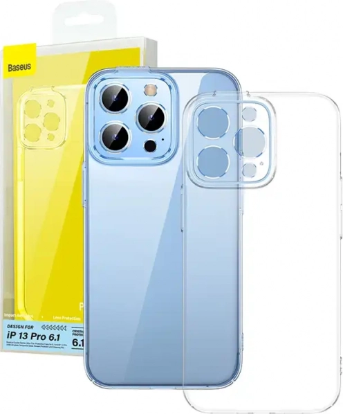 Beskyttende etui Baseus Crystal til iPhone 13 Pro med hærdet glas