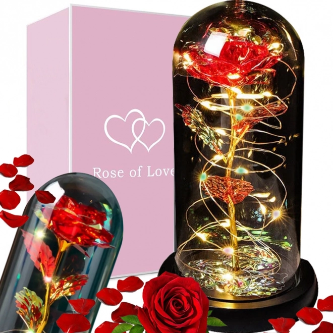 Evig rose i glasbelysning