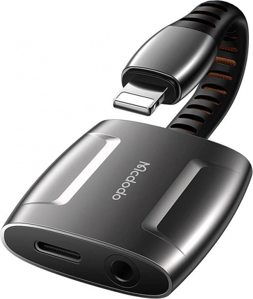 Adapter Lightning til Lightning og AUX mini-jack 3,5 mm Mcdodo sort