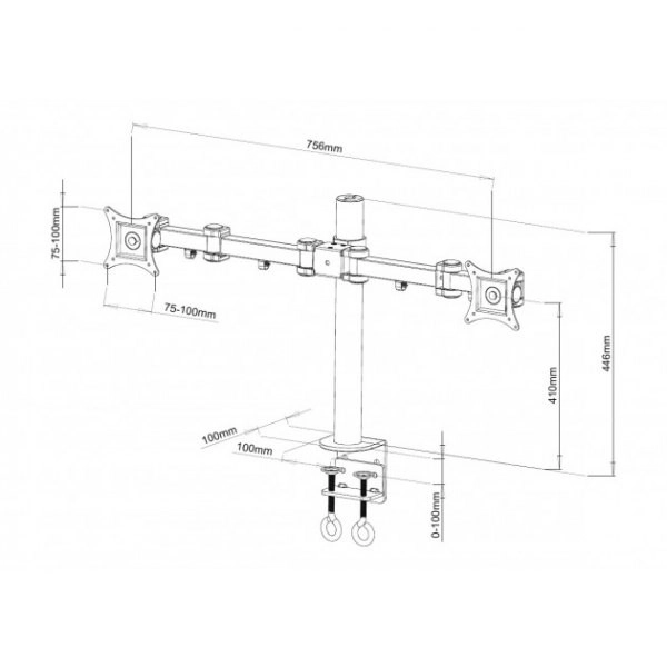 Dobbelt bordholder til LCD/LED 13-27 tommer 2x10 kg