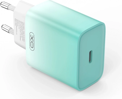 Væghurtiglader XO CE18 USB‑C PD 30 W blå