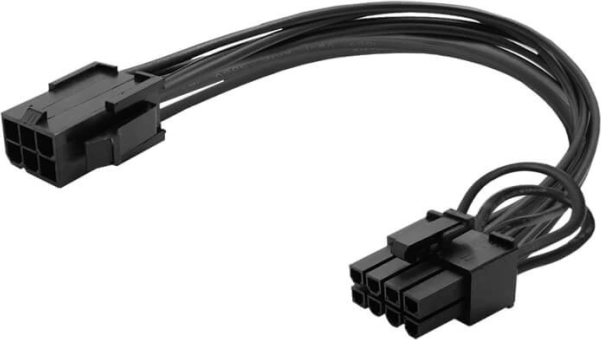 Strømkabel 6-pin til 8-pin (6+2) PCI‑Express 15 cm