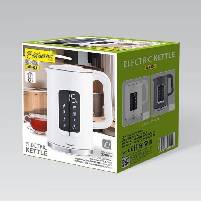 Elektrisk elkedel med temperaturregulering 1,7l 2200W
