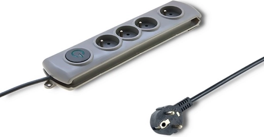 Overspændingsbeskyttelse Quick Switch 4 stik 2,5 m grå