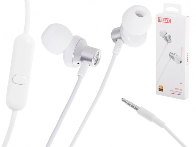 Hvide ledningshovedtelefoner med 3,5mm jackstik