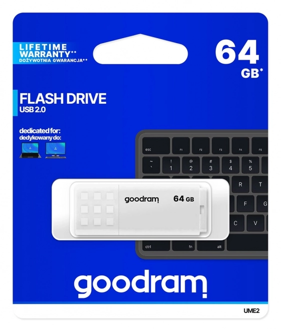 UME2 64GB USB 2.0 Flash disk hvid