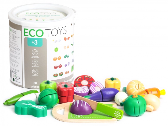 Trægrøntsager til skæring Ecotoys 20 stk