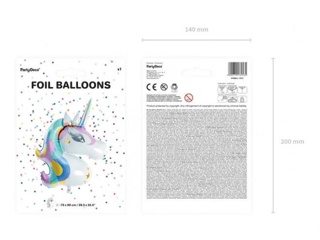 Folieballon Enhjørning 73cm x 90cm