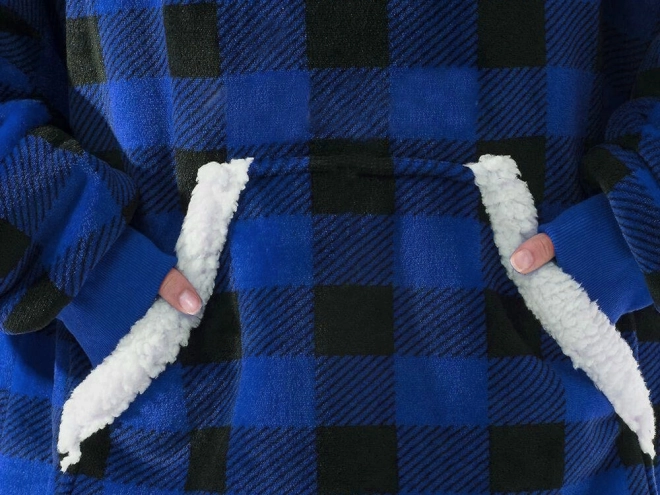 Varm oversize tæppetrøje med hætte