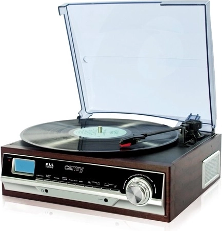 Retro grammofon med radio, 3 hastigheder og indbyggede højttalere