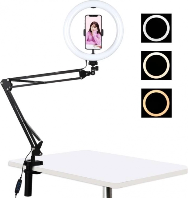 Puluz skulderstativ med 26 cm LED ringlys