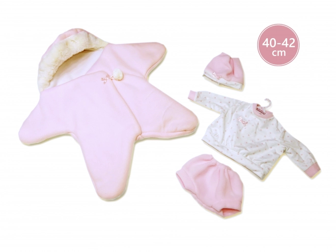 Llorens M740-38 sæt tøj til dukke baby NEW BORN størrelse 40-42 cm