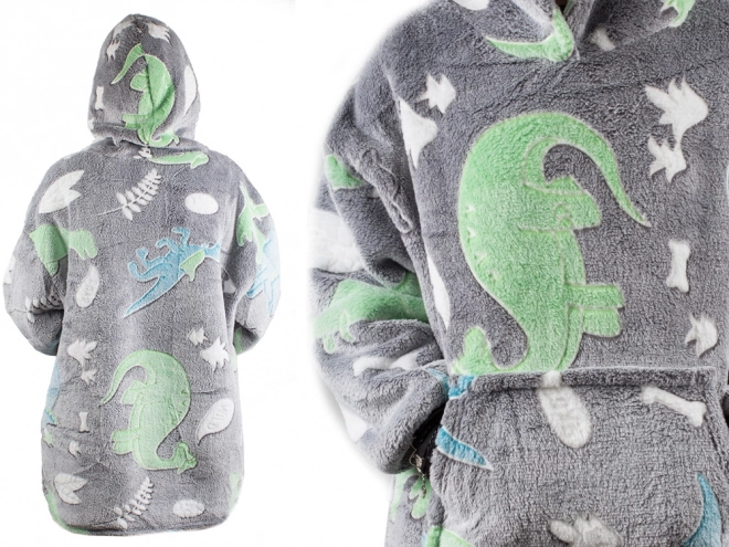 Lysende sweatshirt med dinosaur til børn