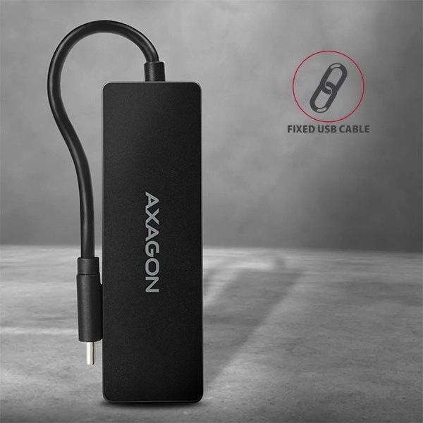 Axagon Slim USB Hub 4-port USB 3.2 Gen 1 med 14cm Typ-C kabel
