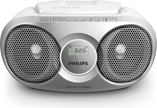 Bærbar radio med CD, sølv