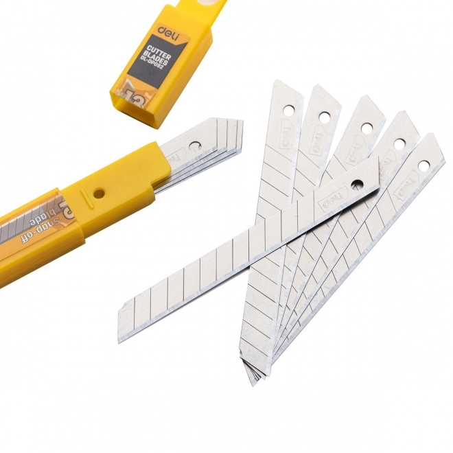 Kniv 9 mm 10 stk knivhoved Deli Tools EDL-DP092 (sølv)