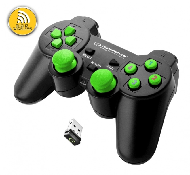 Trådløs controller Esperanza EGG108G (sort-grøn)
