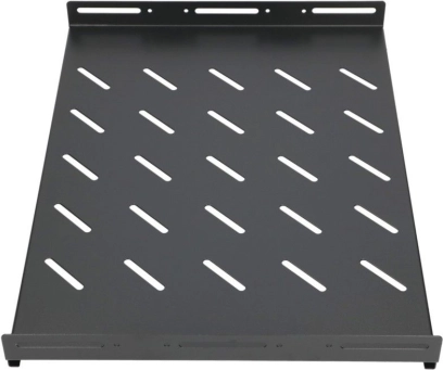 Hylde 1U 350 mm til 19" racks med dybde 600 mm – sort
