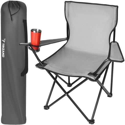 Fiskeri / camping foldestol / lænestol - grå