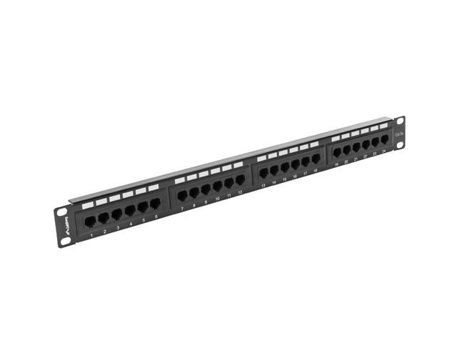 Patchpanel 24 porte 1U Cat 5e sort