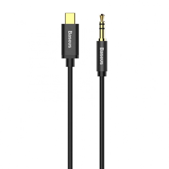 Baseus Yiven Lydkabel USB-C til mini jack 3,5 mm, 1,2 m - sort