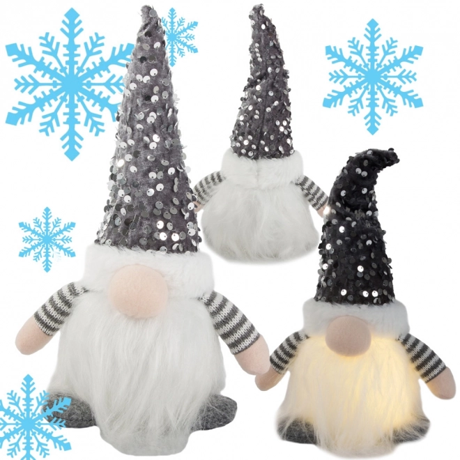 Juledekoreret nisse med belyst LED-mave