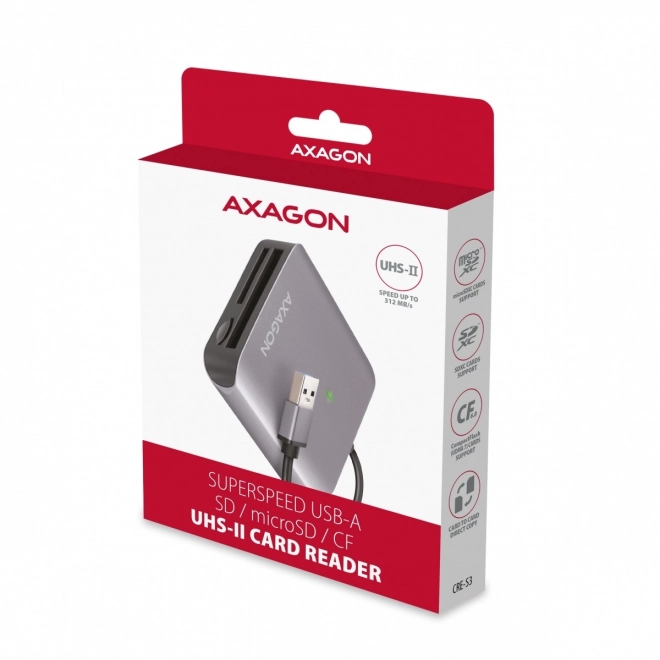 Axagon CRE-S3 USB 3.2 Gen 1 kortlæser