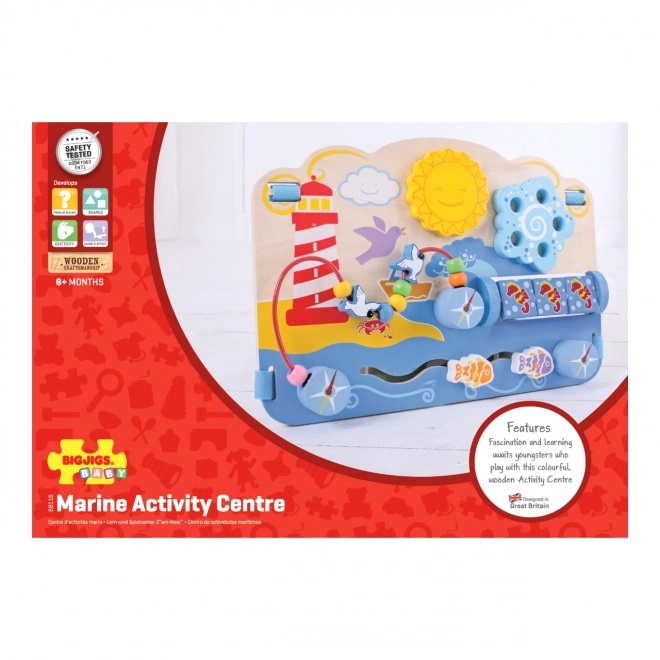 Bigjigs Baby Træ motorisk tavle hav