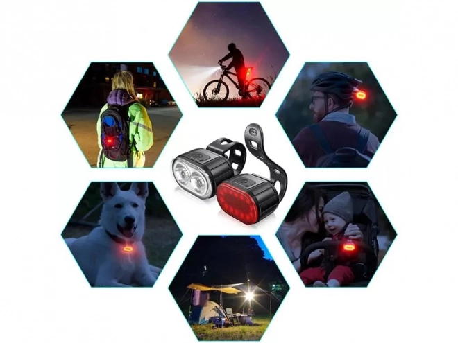 Genopladelige LED-lygter til cykel med USB