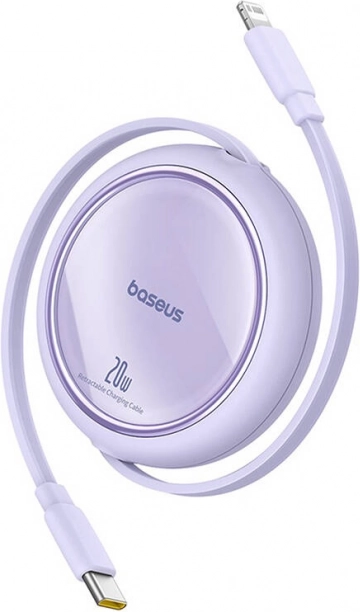 Baseus Free2Pull udtrækkeligt opladerkabel USB-C til Lightning 20W 1 m lilla