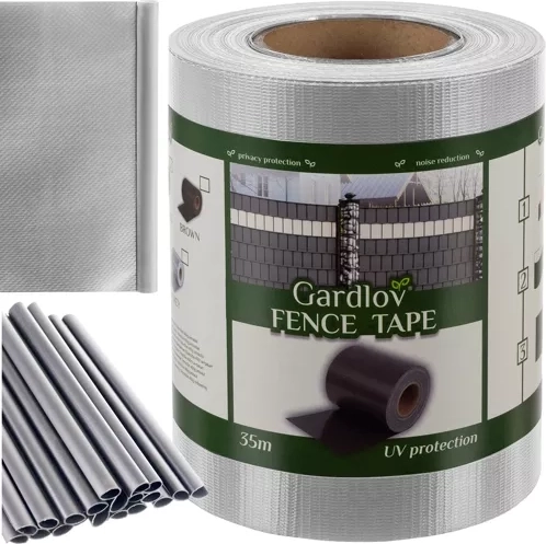 Beskyttende hegnsbånd 19 cm x 35 m 450 g/m² grå med clips GARDLOV
