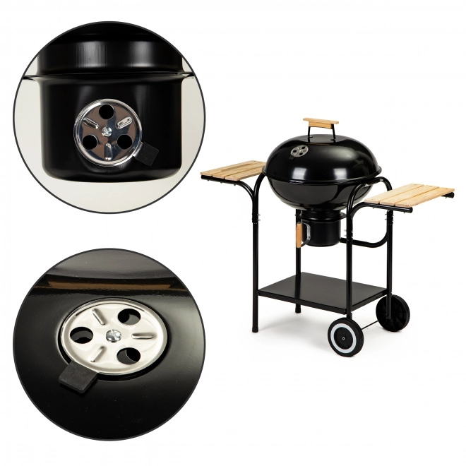 Havgrill til trækul med låg og hylder MultiGarden