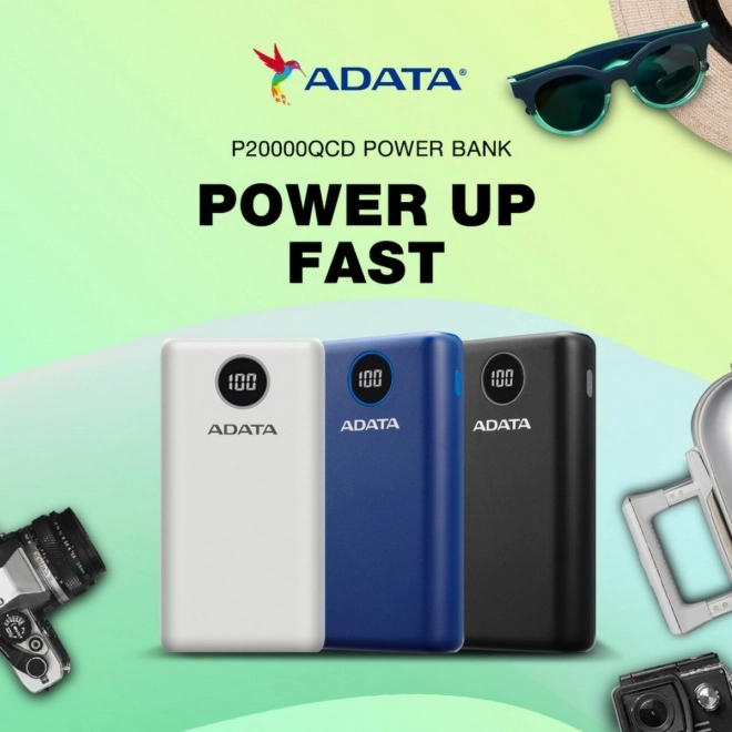 Powerbank P20000QCD 20000mAh hvid QC/PD