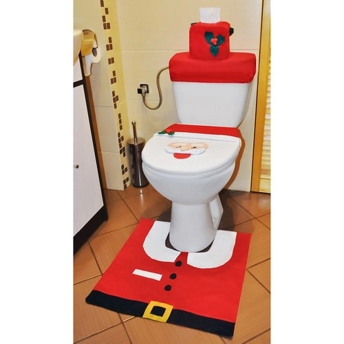 Julebetræk til toilet med tæppe Ruhhy 22360