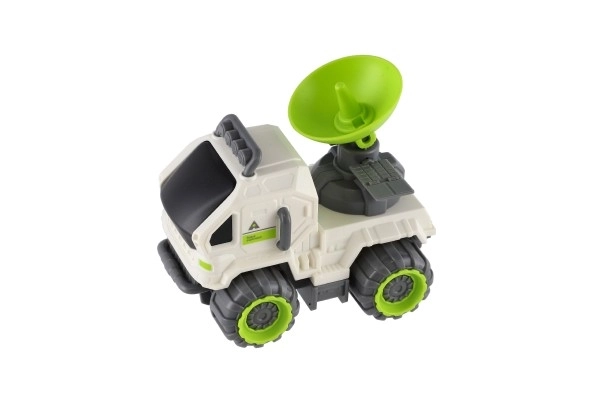 Rumfart bil plastik 7x10cm med svinghjul 3 slags