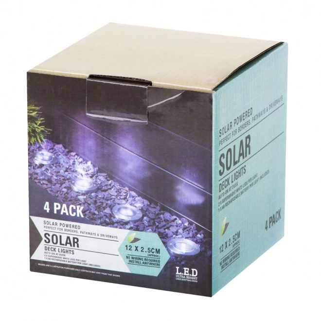 Havesolcellebelysning 8 LED 4 stk - varm hvid