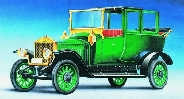 Model Oldtimer Rolls Royce Silver Ghost 1911 1:32 15,2x5,6cm i kassen 25x14,5x4,5cm