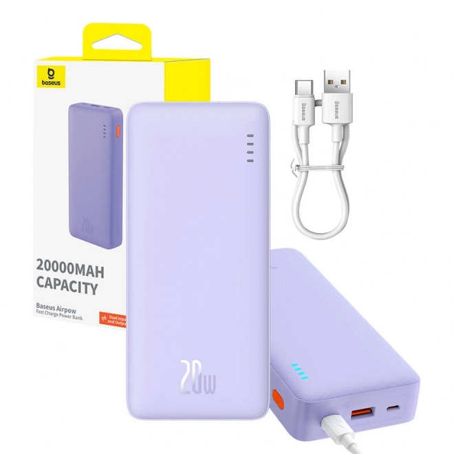Baseus Airpow 20000mAh 20W powerbank (lilla)