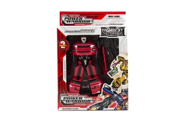 Transformer bil/robot plast 18cm i kasse 19x22x6cm - 1stk