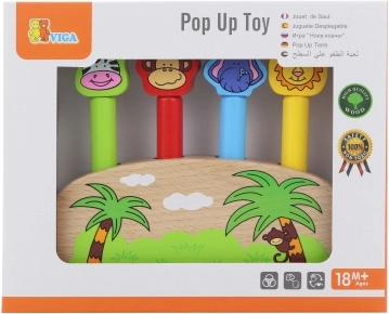 Træ-pop-up spil med dyr